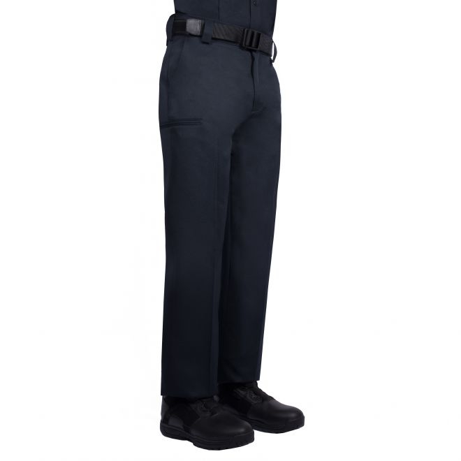 Steeler black colour front-side round pockets & back-side jetted pockets  cotton trousers